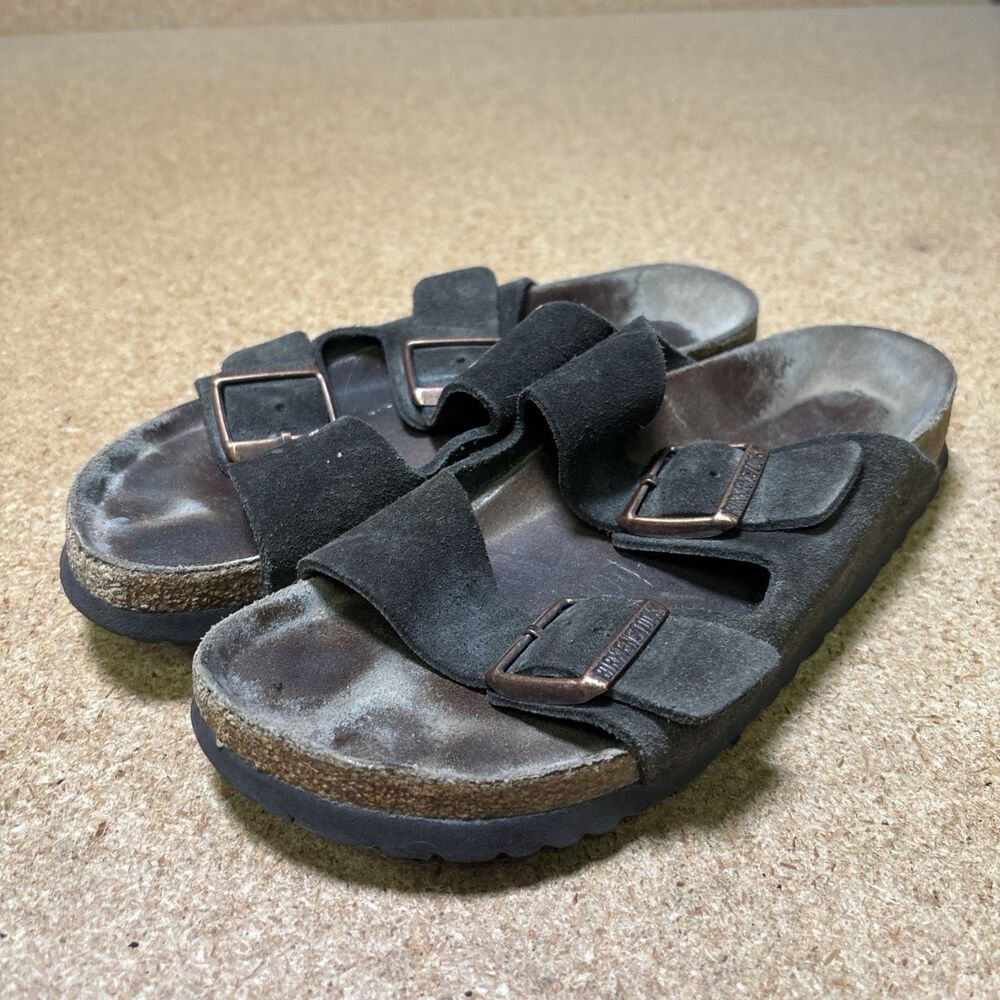 Birkenstock Arizona Soft FB Brown Suede Sandals Slides Womens Size 38 US 7